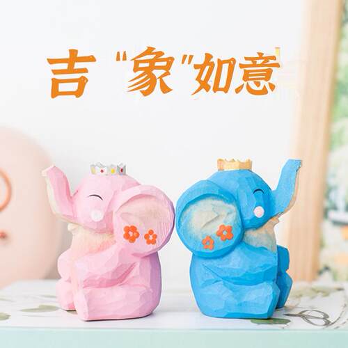 可爱创意治愈椴木木雕