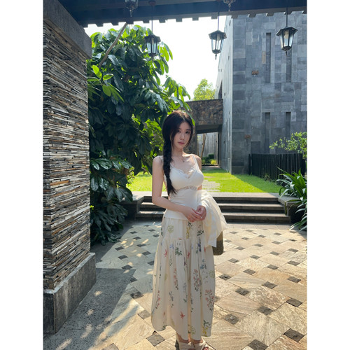 JAMAIS VU【西西里花岛】双版本 小清新碎花夏日 半身裙/连衣裙女