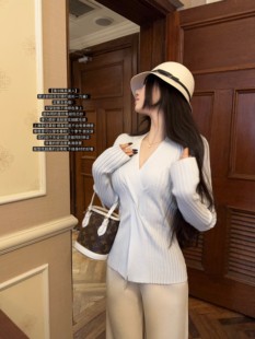 JAMAIS VU【清冷韩系美人】纯欲绞花仿兔绒 毛衣针织内搭打底上衣