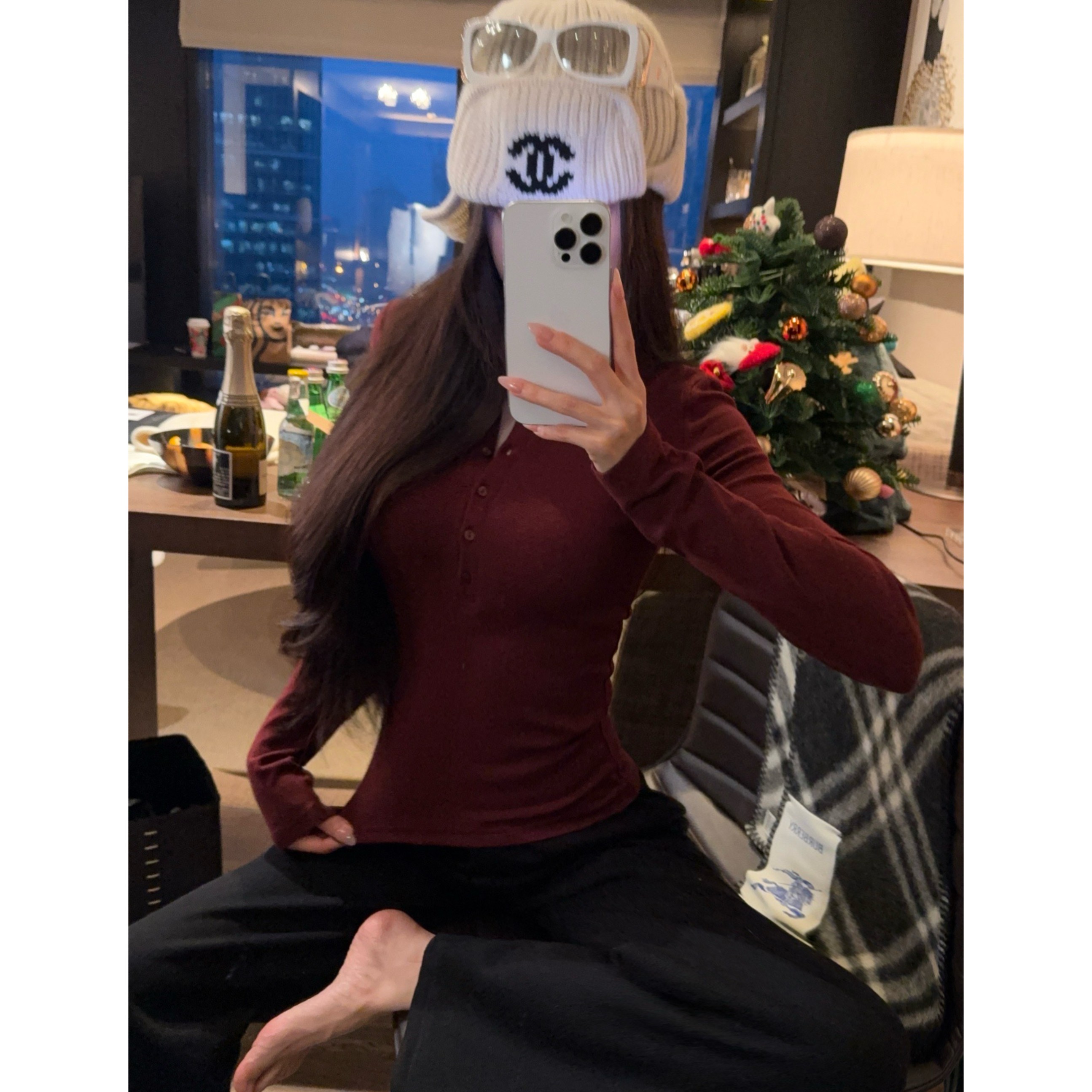 高弹力内搭上衣三季可穿亨利领