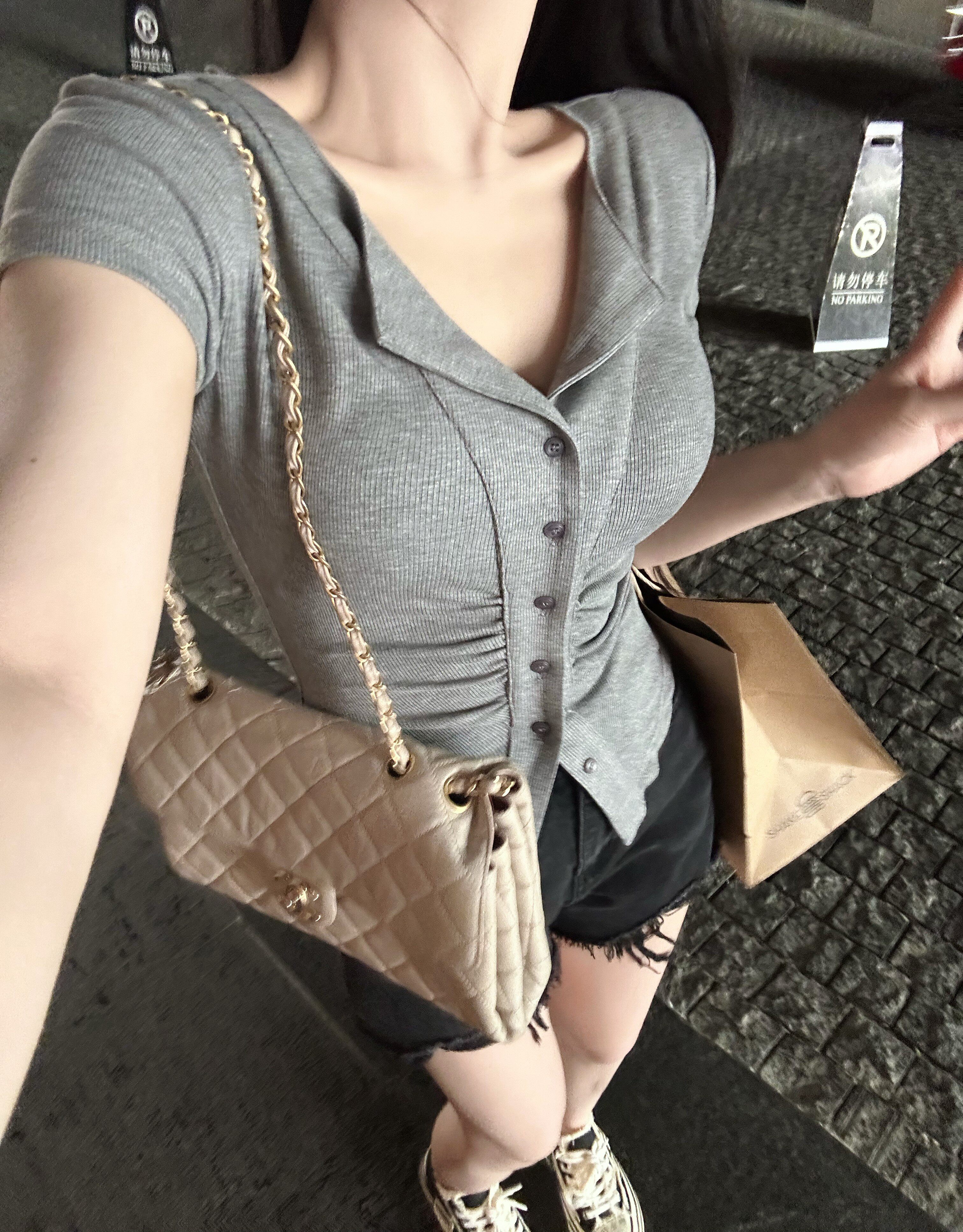 jamais vu【心动猎手】胸大腰细好版型绝绝品质开衫短袖上衣t恤女