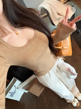 JAMAIS VU【巅峰内搭神】正肩瘦瘦！0失误版型绝 羊绒针织上衣韩