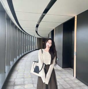 防晒衫 软糯米糍两件套 上衣毛衣罩衫 设计镂空宽松长袖 JAMAIS