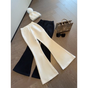 JAMAIS VU【冬日标配】加绒蓄热裤!舒适又实穿 瘦瘦微喇休闲长裤