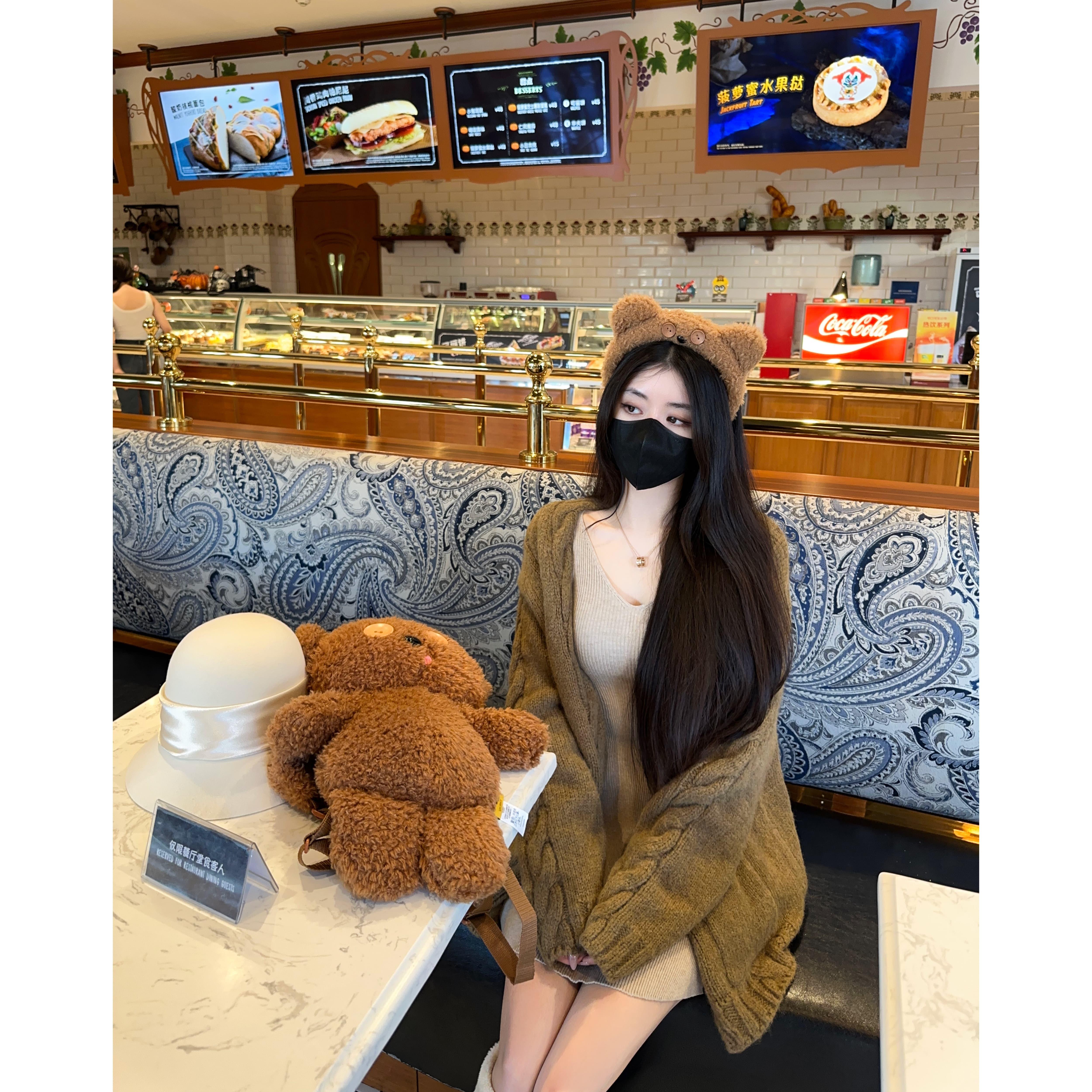 粗枝麻花纹羊毛毛衣外套保暖v领
