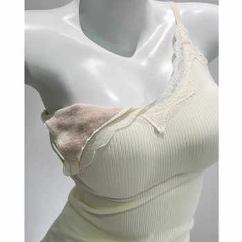 蕾丝吊带保暖背心女带胸垫