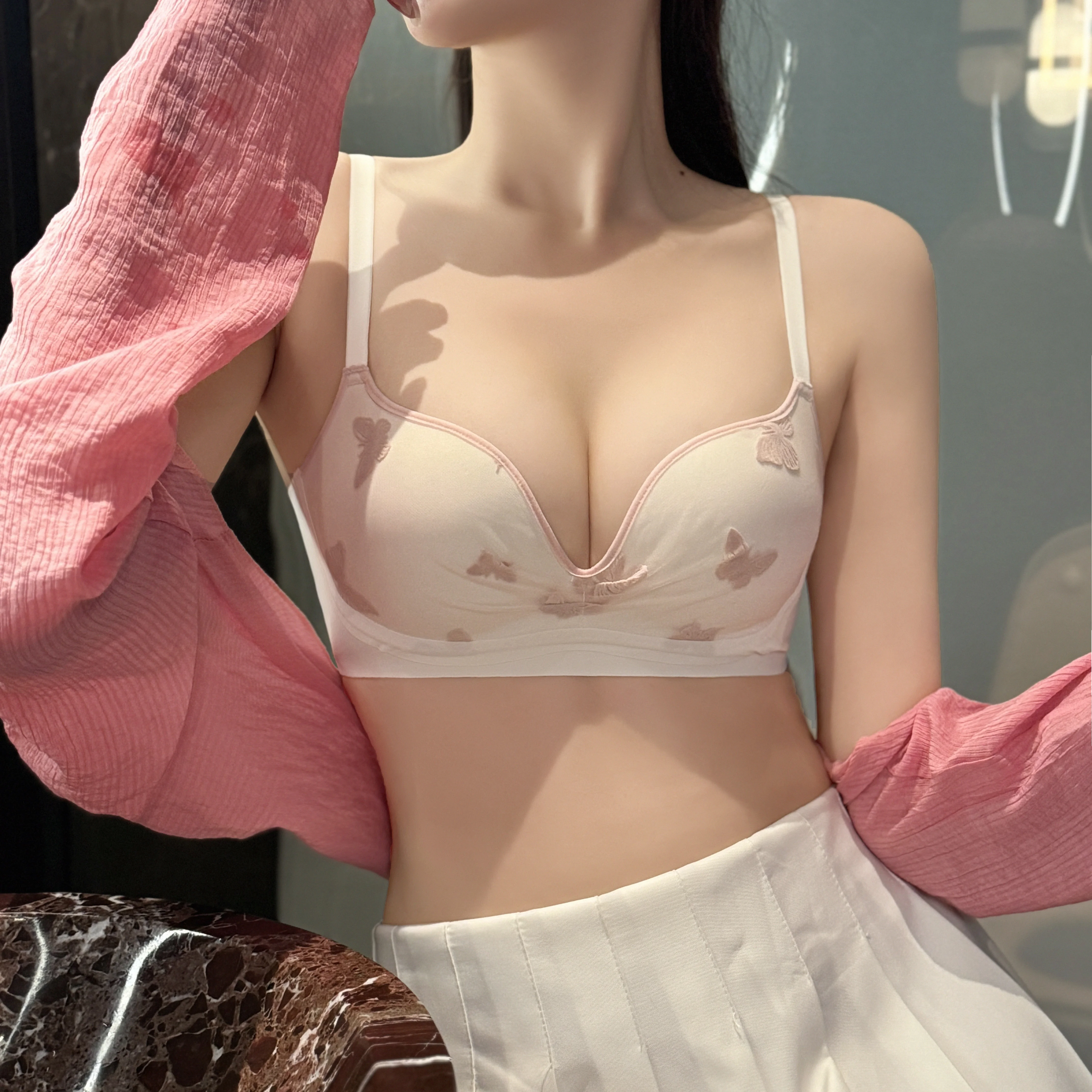 新款纯欲网纱无痕文胸