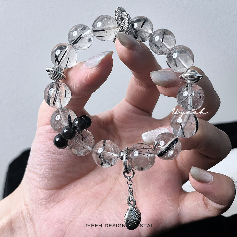 《玄鳞》新中式清冷夏季黑发晶银曜石天然水晶盘龙小众设计感手串,饰品/流行首饰/时尚饰品新,手饰/手串,淘宝优惠券,粉丝福利购,淘宝优惠卷