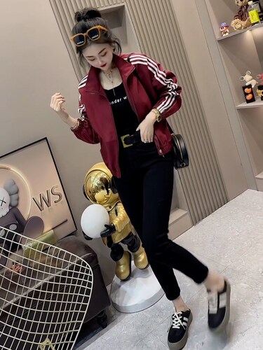 潮牌拼色休闲运动棒球服女外套