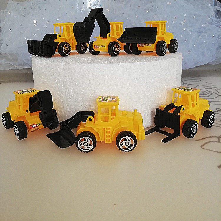 蛋糕装饰摆件挖掘机压路车勾机铲车工程车儿童生日派对插牌插件
