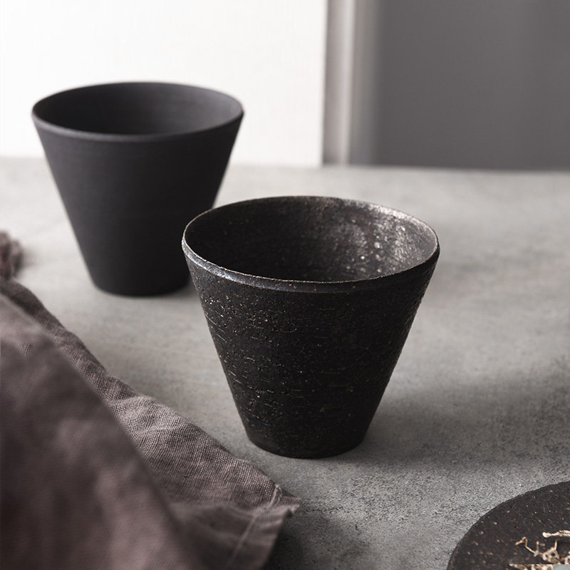 QIU器物 日本签约匠人远藤岳粗陶水杯茶杯 酒杯 小茶盏 小酒盏
