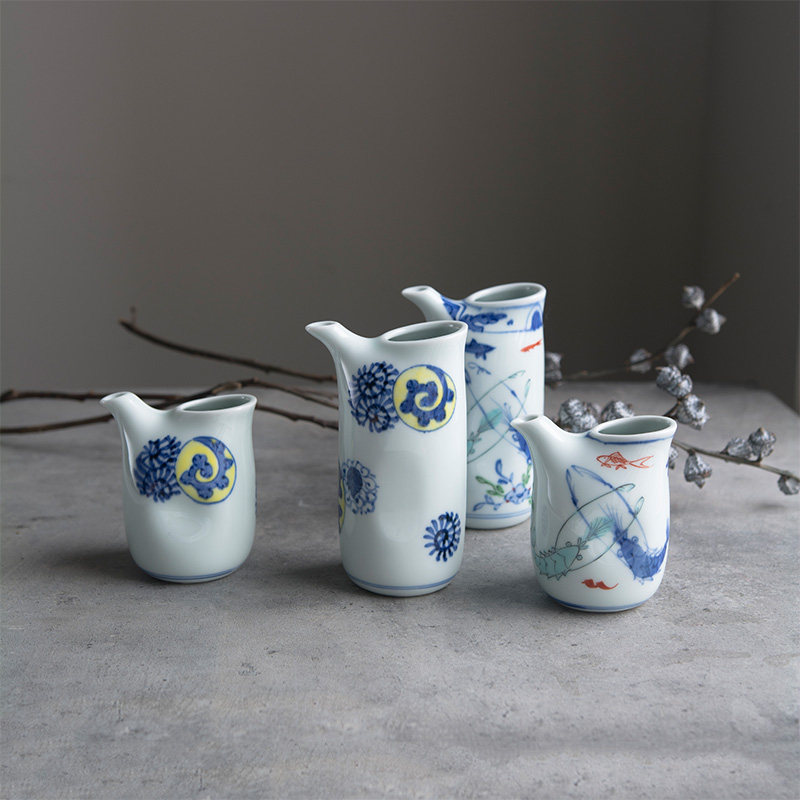 qiu器物 日本溪山窯有田烧 手作耐热公道杯 片口清酒壶日式分酒壶