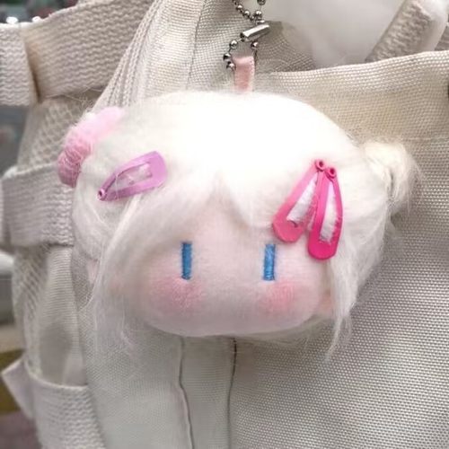 可爱丸子头炸毛公仔棉花娃娃挂件