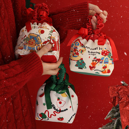 圣诞节平安夜苹果糖果礼物空袋子