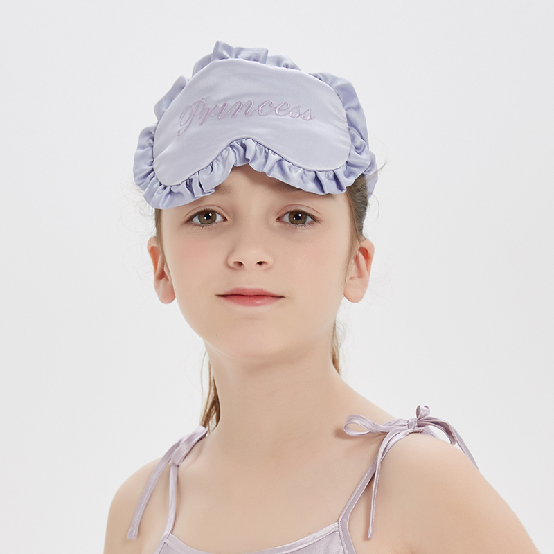 Cnsilk 100%桑蚕丝填充儿童真丝眼罩卡通遮光透气睡眠幼儿护眼罩