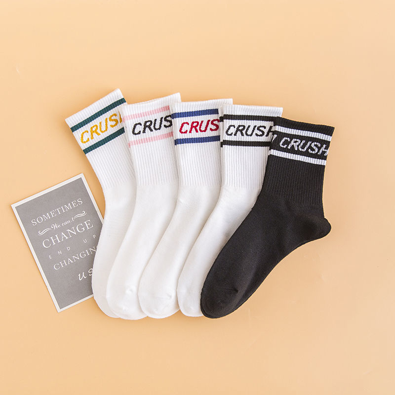 袜子女韩版白色学院风长筒袜