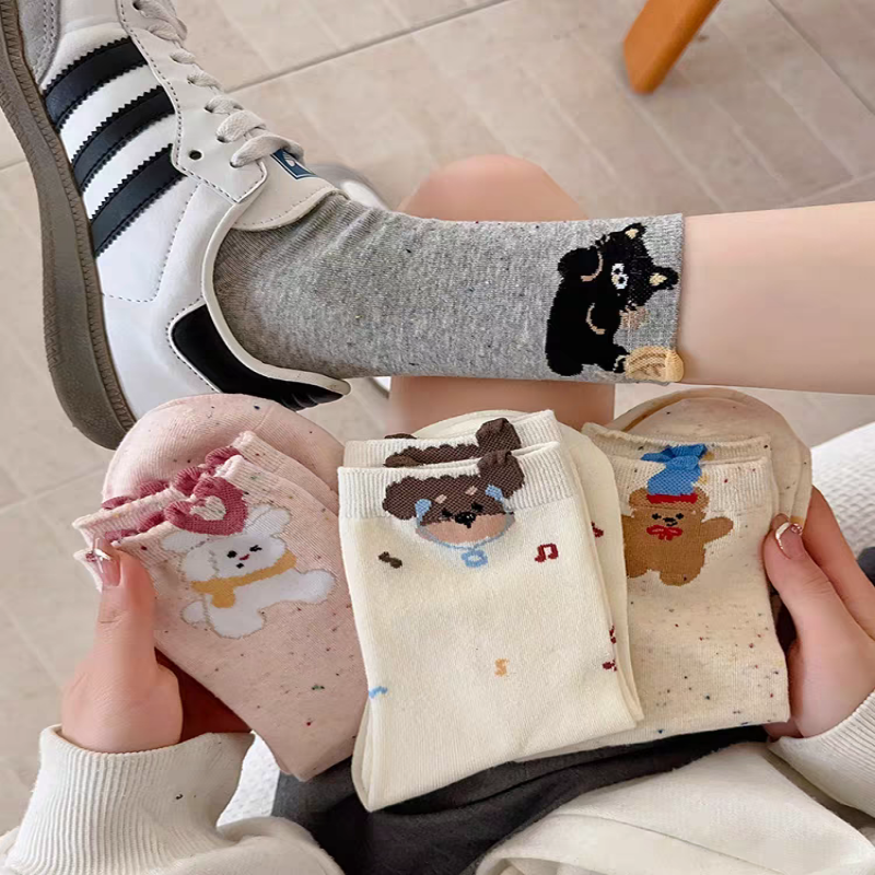 可爱学院风小动物春夏季立体女袜