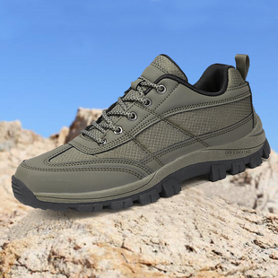 男士工作鞋春秋季透气防滑耐磨运动下地干活鞋子结实耐穿户外男鞋