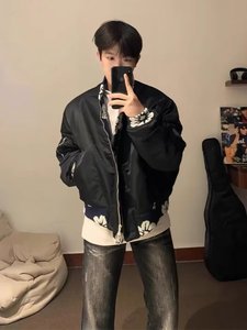 【网图有货】美式复古棒球服夹克男秋季百搭宽松潮流外套0132/P75