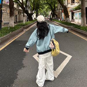【网图现货】4色美式字母印花潮流痞帅PU皮宽松夹克J2361/特P70图片