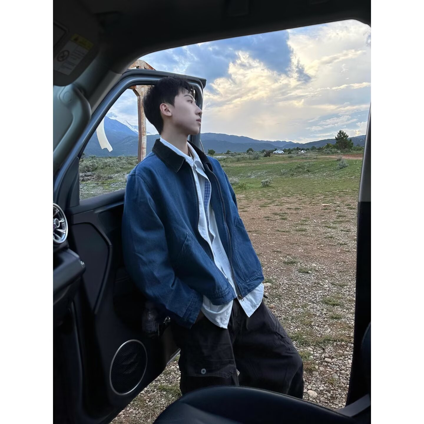现货美式宽松复古水洗牛仔夹克撞色翻领外套男JK4009/P65,男装工装外套,星座205-3