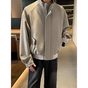 现货 美式cleanfit立领外套男短款痞帅上衣宽松飞行夹克JK997/P75图片