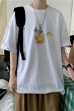 夏季男士港风t恤短袖宽松卡通印花潮流T恤上衣205-3#T20/，男装T恤，星座205-3