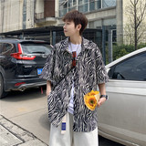 2021纯色夏装短袖衬衫情侣ins慵懒风宽松上衣C01/P40控58，男装衬衫，星座205-3