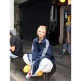现货美式三条杠蓝色夹克男短款宽松运动风外套J996/P70，男装夹克，星座205-3