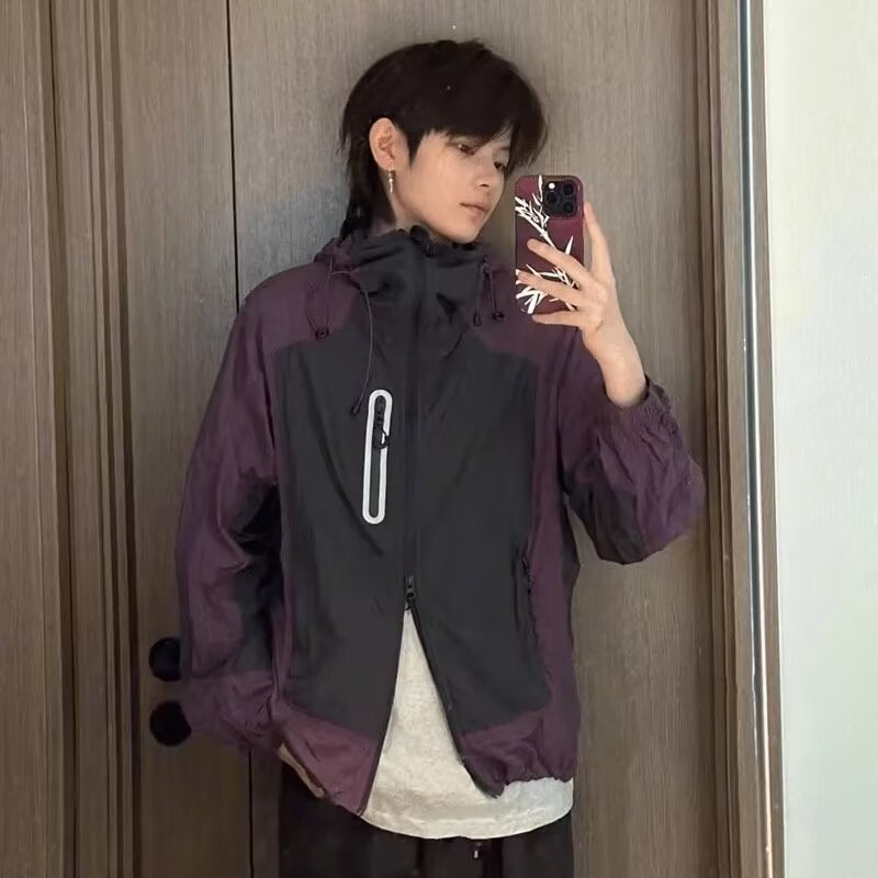 网图现货美式宽松复古冲孔撞色防晒衣外套FS9318/P50，商品下架区商品下架区，星座205-3