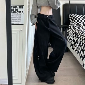 现货 美式复古拼接廓形弯刀休闲西裤男K22/P52图片