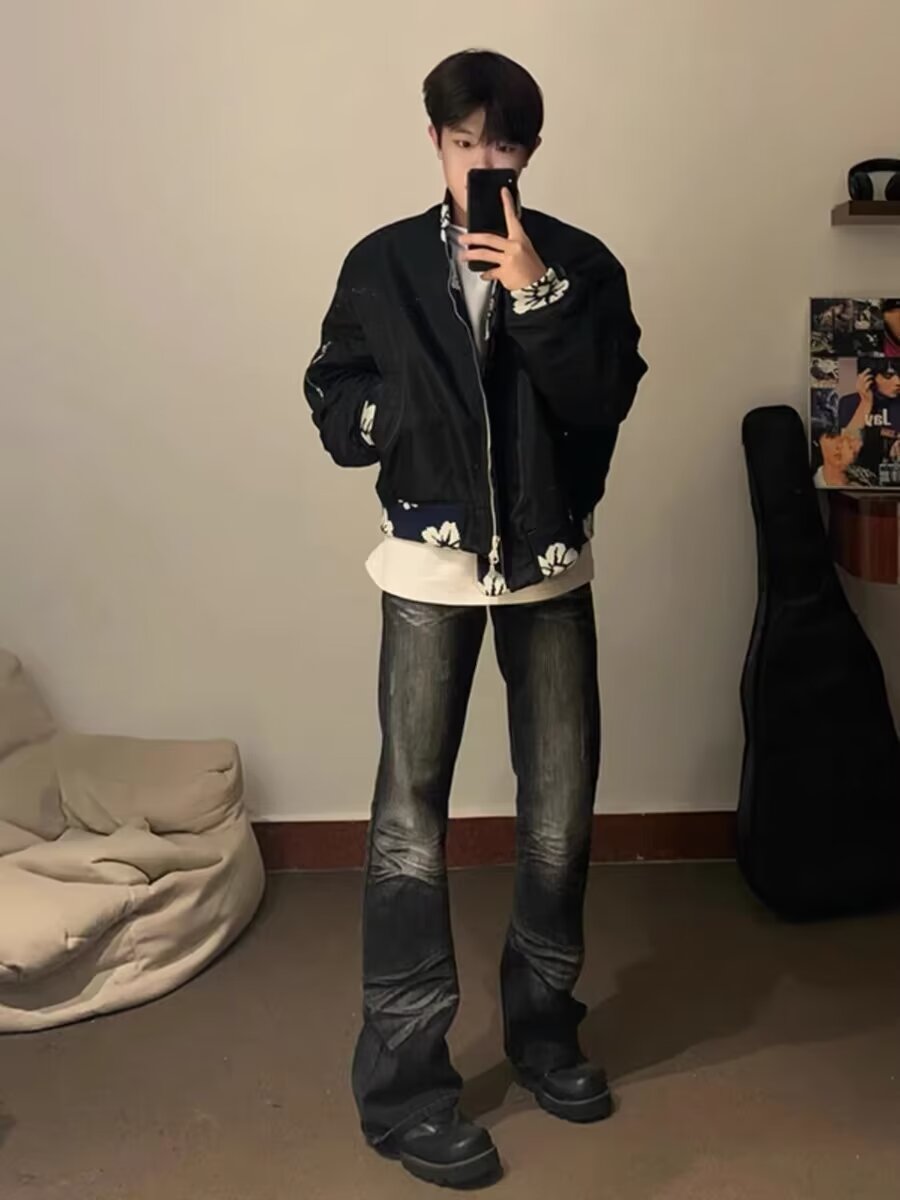 【网图有货】美式复古棒球服夹克男秋季百搭宽松潮流外套0132/P75,男装夹克,星座205-3