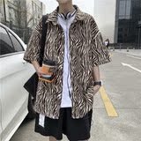 2021纯色夏装短袖衬衫情侣ins慵懒风宽松上衣C01/P40控58，男装衬衫，星座205-3