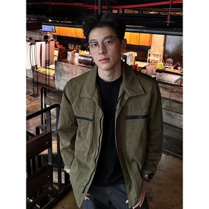 cleanfit巴恩风工装外套男秋季流行穿搭美式短款飞行员夹克棒球服图片
