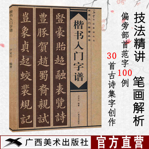 楷书入门字谱 楷书基础知识精讲 毛笔书法入门字帖书法 基础知识讲解笔法写法边旁部首解析 集字古诗碑帖临摹初学者自学课程教材书 - 封面