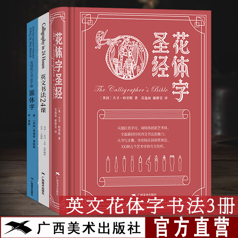 圆体字美国英文字体 英文书法24课 花体字 100多种复古花体字英文书法