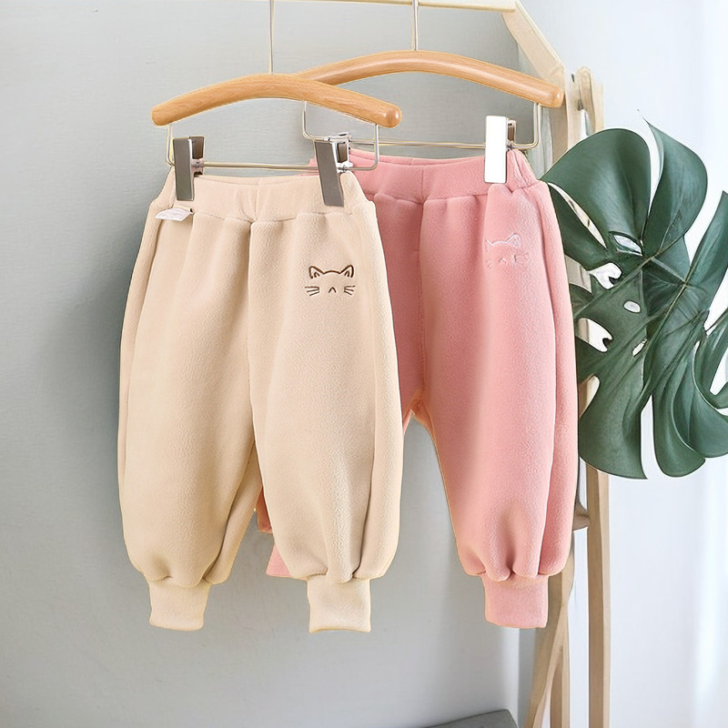 宝宝加绒裤男童女童一体绒婴儿幼儿秋冬加厚屁屁裤高腰保暖裤秋冬