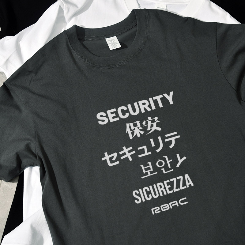 SECURITY保安夏季新款ins风短袖t恤宽松休闲纯棉百搭男女情侣
