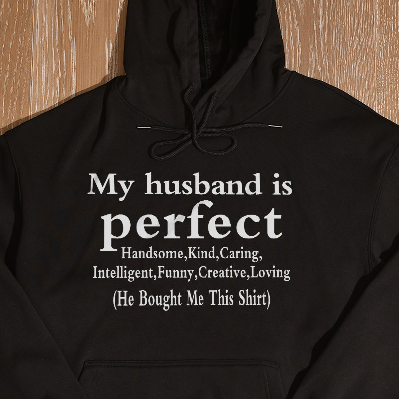 My wife is perfect连帽卫衣秋冬加绒宽松慵懒风百搭小众男女同款