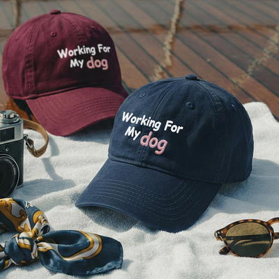 working for my cat韩国情侣男女百搭显脸小鸭舌帽刺绣软顶棒球帽