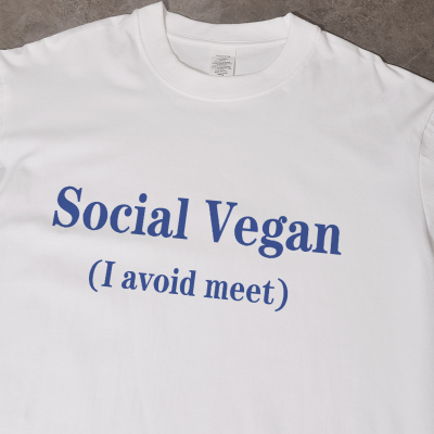 Social Vegan (我避免见面)夏季ins风短袖t恤宽松休闲纯棉百搭男