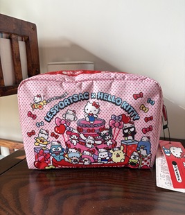 Hello 50周年合作限定款 Kitty LeSportsac 化妆包 25年新款