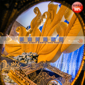 主题婚礼泡沫雕塑定制婚庆道具羽毛叶子翅膀模型婚庆布景美陈拍摄