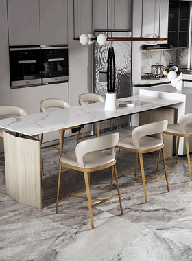 LIWUR轻奢高脚椅靠背吧凳软包设计吧台岛台椅子厨房高脚凳H771