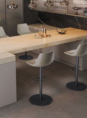 HEDUEN吧椅可升降酒吧椅子家用吧台凳子不锈钢轻奢风高端H788