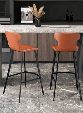 轻奢吧台椅直播高脚凳厨房55cm坐高椅子意式高脚椅子设计师款7150