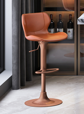 轻奢升降吧台椅高脚凳家用现代简约靠背旋转中岛台椅子凳子7187