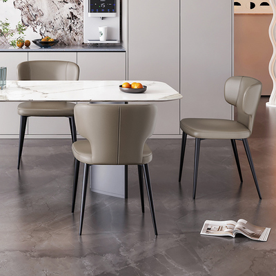 Liwur意式餐椅极简轻奢高级感 2025新款设计师黑色不锈钢餐桌椅子