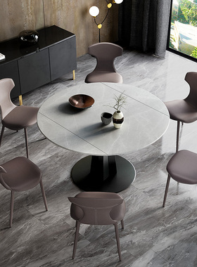 HEDUEN意式真皮马鞍皮餐椅 现代简约轻奢高级感意大利设计师椅子