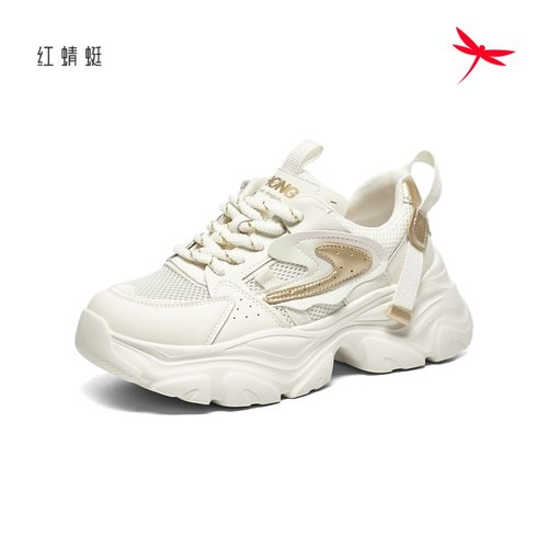 红蜻蜓夏季女士网面鞋运动老爹鞋